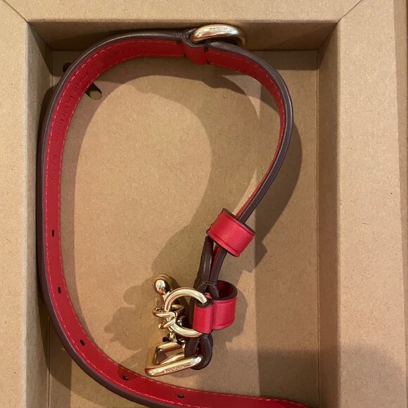 Coach Boxed Small Pet Collar Signature Canvas  black, red - Picture 6 of 16